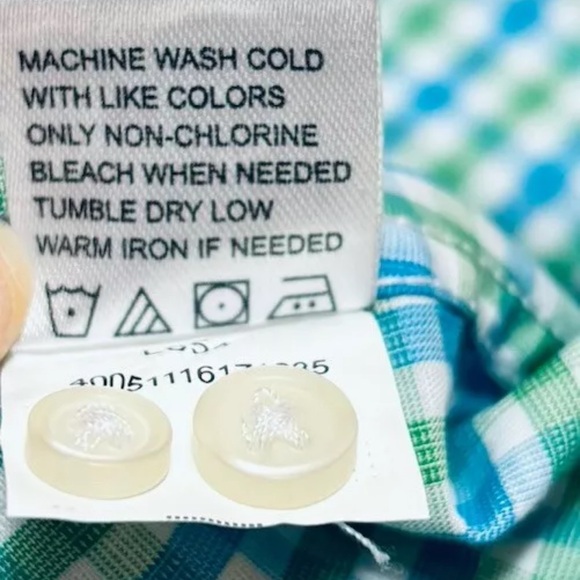 Pearly Vine Button Down Check Women's Blouse Top White Ruffle Ribbon Trim Size S - Picture 6 of 12